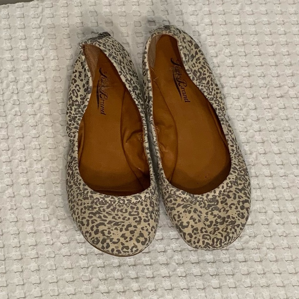 Lucky brand leopard print ballet flats 7.5